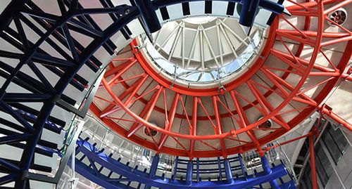 Inside of the building of the European Court of Human Rights (ECtHR). Photo by the press service of the ECtHR https://www.echr.coe.int/Pages/home.aspx?p=home"