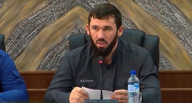 Magomed Daudov. Screenshot of the video by the Grozny TV channel https://www.youtube.com/watch?v=6MVIPwTF4GE