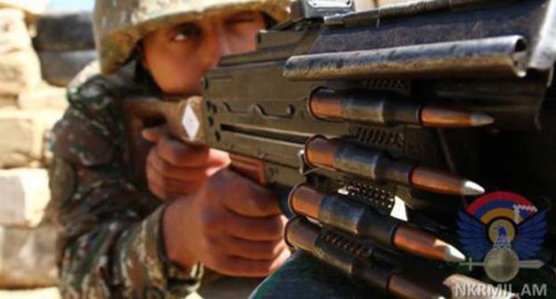 A serviceman of the Nagorno-Karabakh Army. Photo: press service of the Ministry of Defence of Nagorno-Karabakh, http://www.nkrmil.am