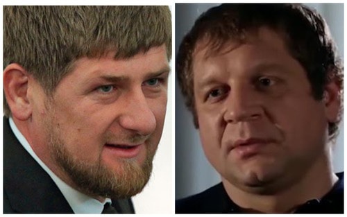 Collage Ramzan Kadyrov (on the left,  REUTERS/Sergei Karpukhin) and Alexander Emelianenko (screenshot of the video MMA https://www.youtube.com/watch?v=kSUKKHnyA9k)