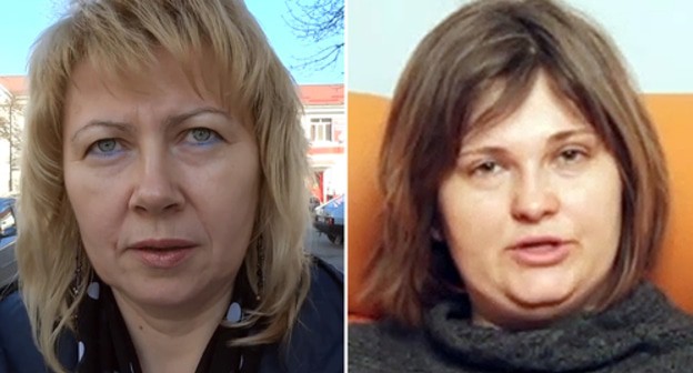 Marina Dubrovina (on the left) and Elena Milashina. Collage by the "Caucasian Knot" made of screenshots of the videos https://www.youtube.com/watch?time_continue=47&amp;v=3AIL5pg1_hE&amp;feature=emb_logo and https://www.youtube.com/watch?time_continue=37&amp;v=hGC8NxXlk4A&amp;feature=emb_logo