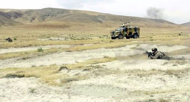 Azerbaijani soldiers. Photo by the press service of the Ministry of Defence of Azerbaijan https://mod.gov.az