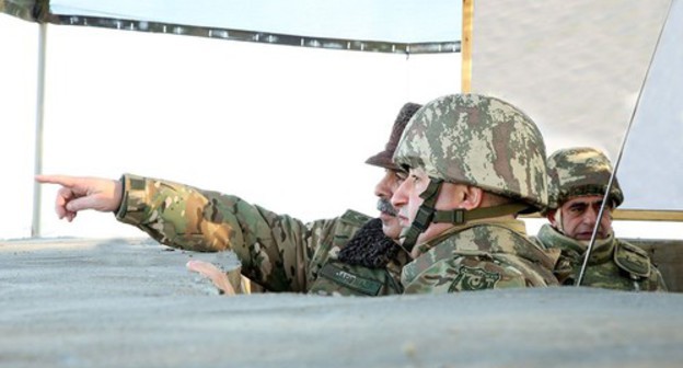 Azerbaijani soldiers at the front in the Karabakh conflict zone. Photo by the the Azerbaijani Ministry of Defence https://mod.gov.az