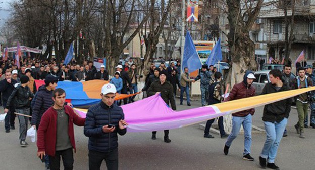 March of the political block 'Free Fatherland' – United Civil Alliance, Stepanakert, Nagorno-Karabakh, February 26, 2020. Photo by Alvard Grigoryan for the Caucasian Knot