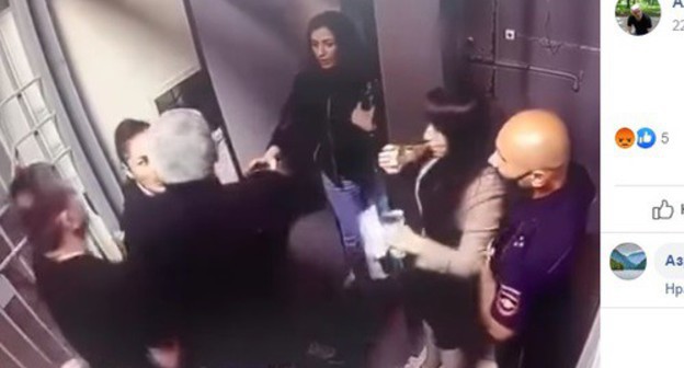 Conflict in the police station in Nartkala. Screenshot from video posted by the "Other Nalchik" group on the Facebook: https://www.facebook.com/100036798039208/videos/253442592559007/