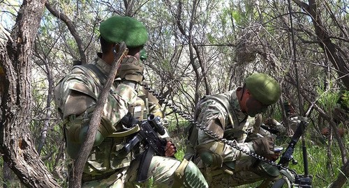 Scouts of the Azerbaijani Army. Photo by the press service of the country's Ministry of Defence https://mod.gov.az/az/news/en-yaxsi-motoatici-boluk-adi-ugrunda-yaris-kecirilir-video-31141.html