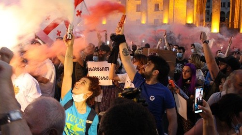 Participants of protest action in Tbilisi, June 20, 2020. Photo by Inna Kukudzhanova for the Caucasian Knot