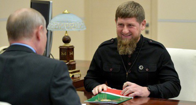 Ramzan Kadyrov and Vladimir Putin. Photo by the Kremlin's press service http://kremlin.ru/events/president/news/57797