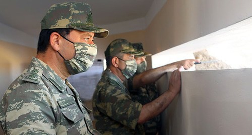 Servicemen of the Azerbaijani Army. Photo: press service of the Ministry of Defence of Azerbaijan, https://mod.gov.az/az/news/mudafie-naziri-on-xett-bolmelerinde-olub-video-31397.html