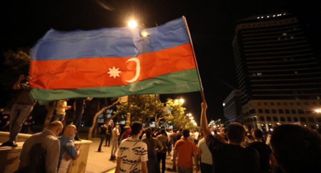 A spontaneous march in support of the Azerbaijani army, July 14, 2020. Photo by Aziz Karimov for the "Caucasian Knot"