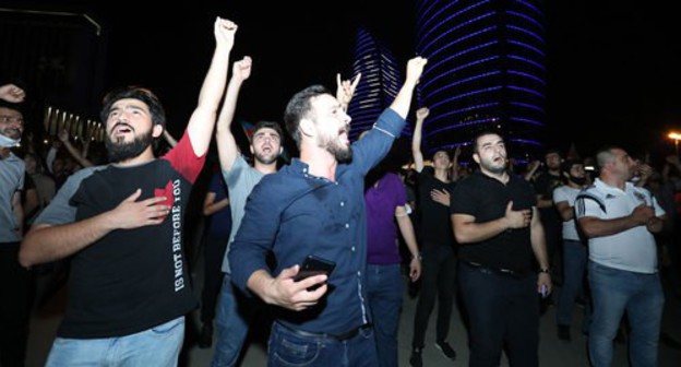 Rally in support of the Azerbaijani Army in Baku, July 14, 2020. Photo by Aziz Karimov for the Caucasian Knot