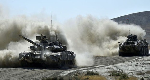 Military vehicles of the Azerbaijani Army. Photo: press service of the Ministry of Defence of Azerbaijan, https://mod.gov.az/