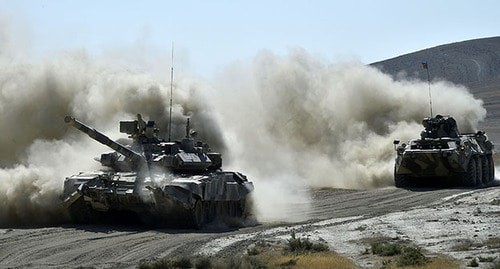 Military vehicles of the Azerbaijani Army. Photo: press service of the Ministry of Defence of Azerbaijan, https://mod.gov.az/