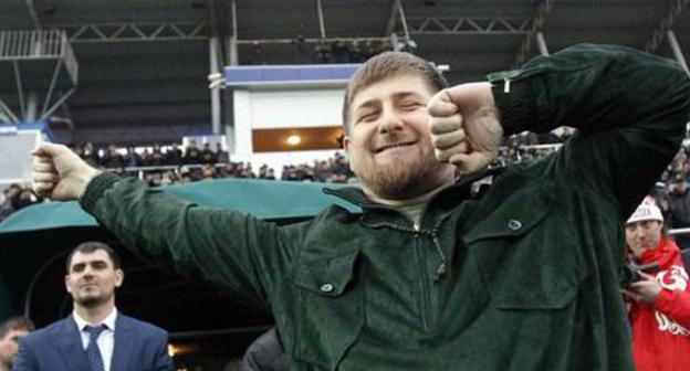 Ramzan Kadyrov dancing lezginka, Grozny, March 8, 2011. Photo: REUTERS/Sergei Karpukhin