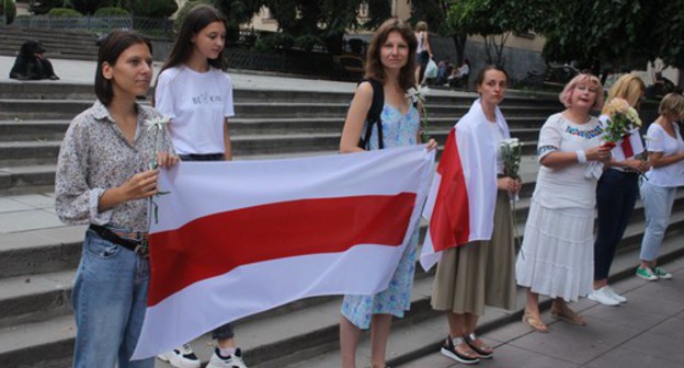 Rally of solidarity with Belarusian protests, Tbilisi, August 21, 2020. Photo by Inna Kukudzhanova for the Caucasian Knot