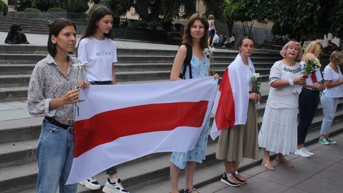 Rally of solidarity with Belarusian protests, Tbilisi, August 21, 2020. Photo by Inna Kukudzhanova for the Caucasian Knot