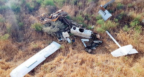 A shot-down drone. Photo by the press service of the Ministry of Defence of Azerbaijan https://mod.gov.az/az/news/ermenistana-mexsus-taktiki-pua-mehv-edilib-31519.html