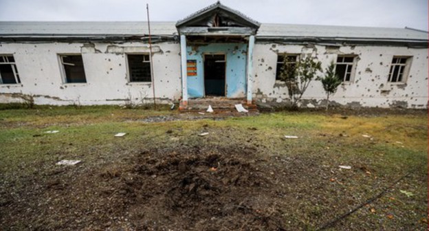 A school destroyed by shelling in the Askipara village of the Terter District of Azerbaijan. Photo by Aziz Karimov for the "Caucasian Knot"