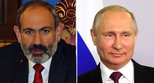 Nikol Pashinyan, Vladimir Putin. Photo by Tigran Petrosyan for the "Caucasian Knot"; photo by the press service of Russian President Kremlin.ru