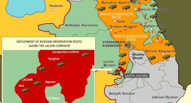 Map of deployment of Russian peacekeepers. Infographics by the Caucasian Knot