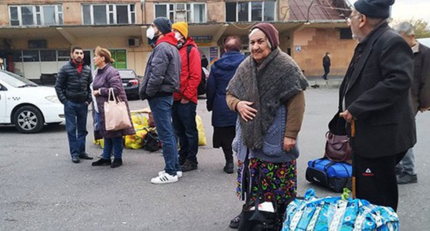 Migrants from Nagorno-Karabakh at the Kilikia bus station in Yerevan. November 20, 2020. Photo by Armine Martirosyan for the "Caucasian Knot"