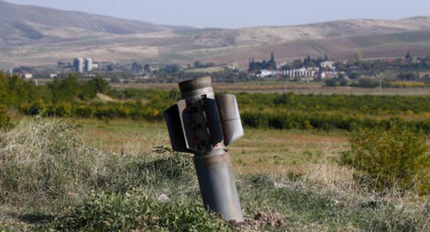 Remains of rocket missile near Martuni (Khojavend), October 14, 2020. Photo: REUTERS/Stringer