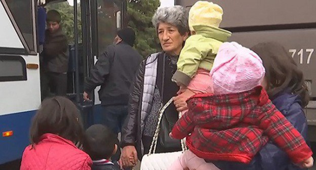 Nagorno-Karabakh refugees. Photo: press service of the Ministry of Defence of Russia