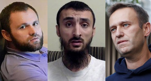 Zelimkhan Khangoshvili, Tumso Abdurakhmanov, Alexei Navalny (from left to right). Collage by the "Caucasian Knot". Photos: REUTERS/Evgenia Novozhenina, press service of the HRC "Memorial"; https://memohrc.org/, screenshot: «ABU-SADDAM SHISHANI» YouTube channel