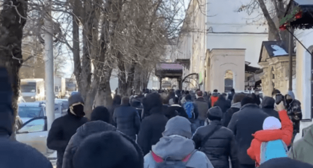 Protest rally in Stavropol, January 23, 2021. Screenshot: https://www.facebook.com/permalink.php?story_fbid=3996140240410493&id=100000436699400