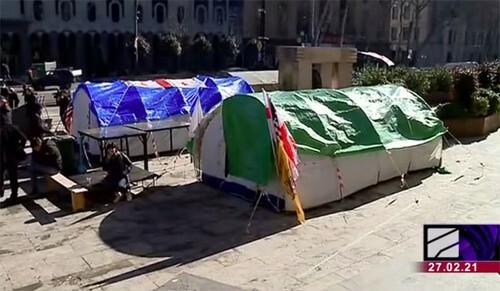 The site of the rally in Tbilisi. Screenshot of the video by the "Rustavi 2" TV channel