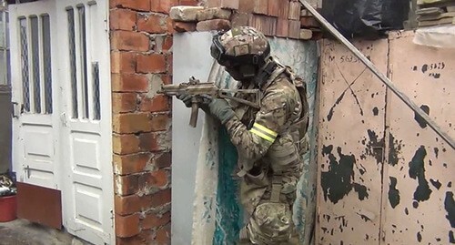 A counterterrorist operation. Makhachkala, March 11, 2021. Photo by the press service of the National Antiterrorist Committee (NAC) http://nac.gov.ru