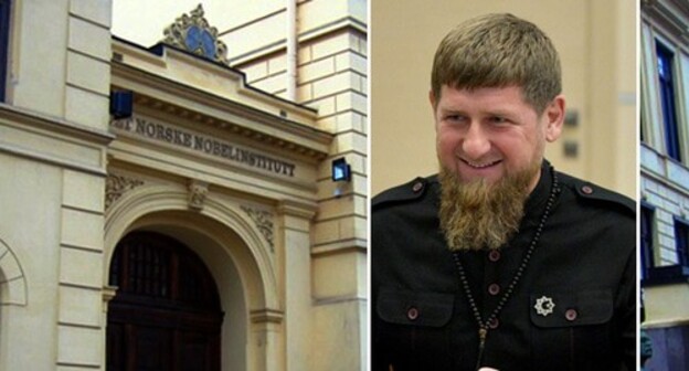 Ramzan Kadyrov. Building of the Nobel Institute in Oslo. Photo collage made by the Caucasian Knot