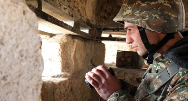 An Armenian soldier on active duty. Photo by the press service of the Armenian Ministry of Defence