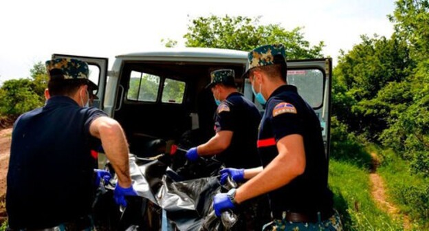 Karabakh rescuers have found remains of a soldier. Photo: Facebook