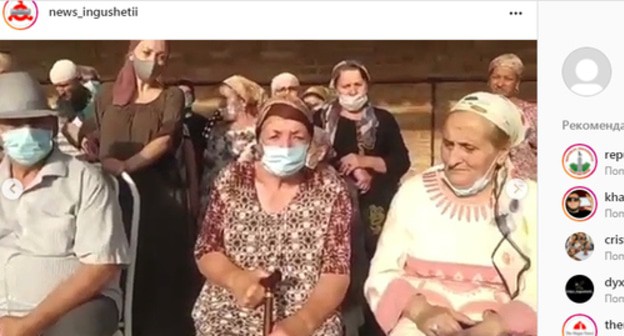 Refugees from Chechnya complained to the Russian President about the unresolved housing problem in Ingushetia. Screenshot of a video appeal https://www.instagram.com/p/CQrHb33sMbhiJ0QoS6uhdd4bR2IVlZPA-HZIm40/