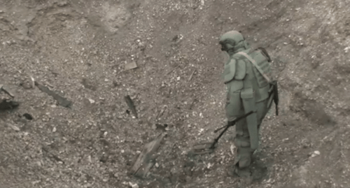 Demining works in Nagorno-Karabakh. Photo by the press service of the Russian Ministry of Defence https://mil.ru/russian_peacekeeping_forces/news/more.htm?id=12360907@egNews