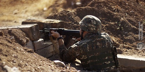 An Armenian soldier. Photo from the official website of the Armenian Ministry of Defence https://mil.am/hy/news/9641