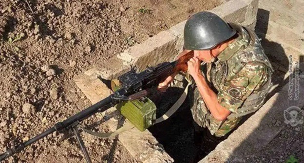 Serviceman of the Armenian Army in the conflict zone. Photo: Ministry of Defence of Armenia, http://mil.am