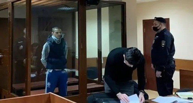 Said-Mukhammad Djumaev in a courtroom, January 2021. Photo: press service of the Presnya District Court of Moscow