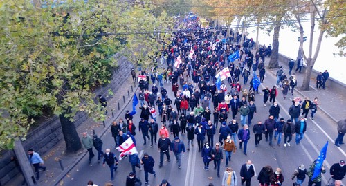 Mikhail Saakashvili's supporters at a protest action on November 15, 2021. Photo by Beslan Kmuzov for the "Caucasian Knot"