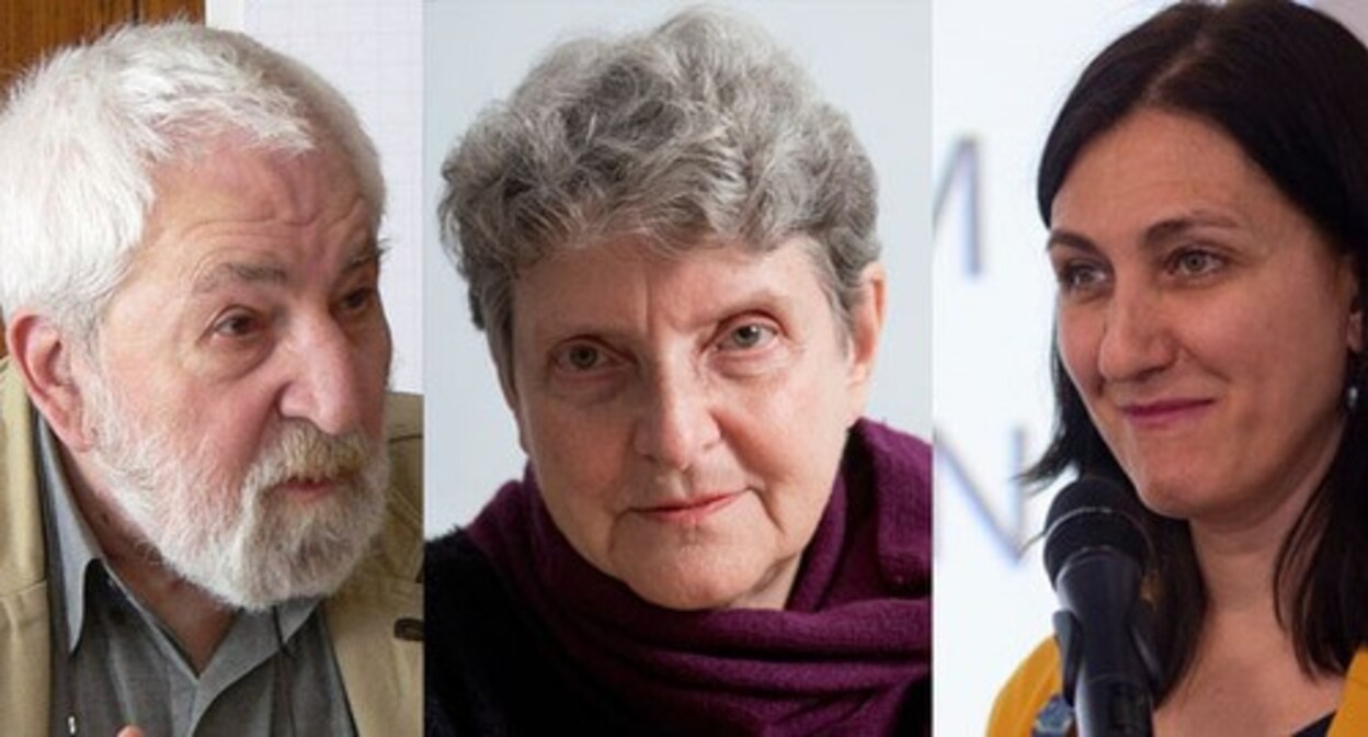 Alexey Simonov, Svetlana Gannushkina, Galina Arapova (from left to right). Collage made by the Caucasian Knot; Photo: Vadim Kantor / ASI, press service https://refugee.ru/, Pavel Netupsky https://ru.wikipedia.org/