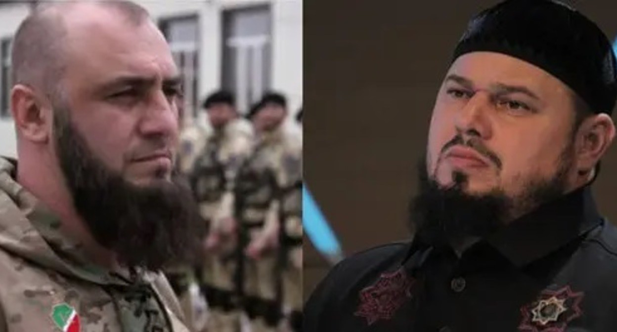 Ayub Kataev (left) and Abuzaid Vismuradov. Collage made by the Caucasian Knot. Photo: Grozny-Inform press service; https://www.grozny-inform.ru/news/society/125305/; screenshot: https://twitter.com/tvjihad/status/1193621812325814273