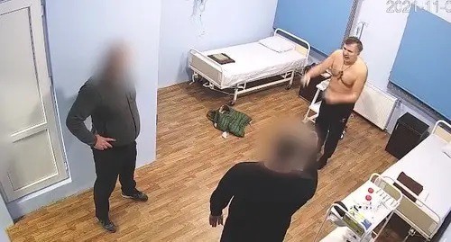 Screenshot of video records with Mikhail Saakashvili in a prison hospital, https://www.facebook.com/watch/?v=1061505497963689&ref=sharing