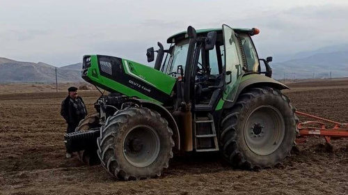 A tractor that was shelled on February 15, 2022 in the Askeran region of Nagorno-Karabakh. Photo: Nagorno-Karabakh Police