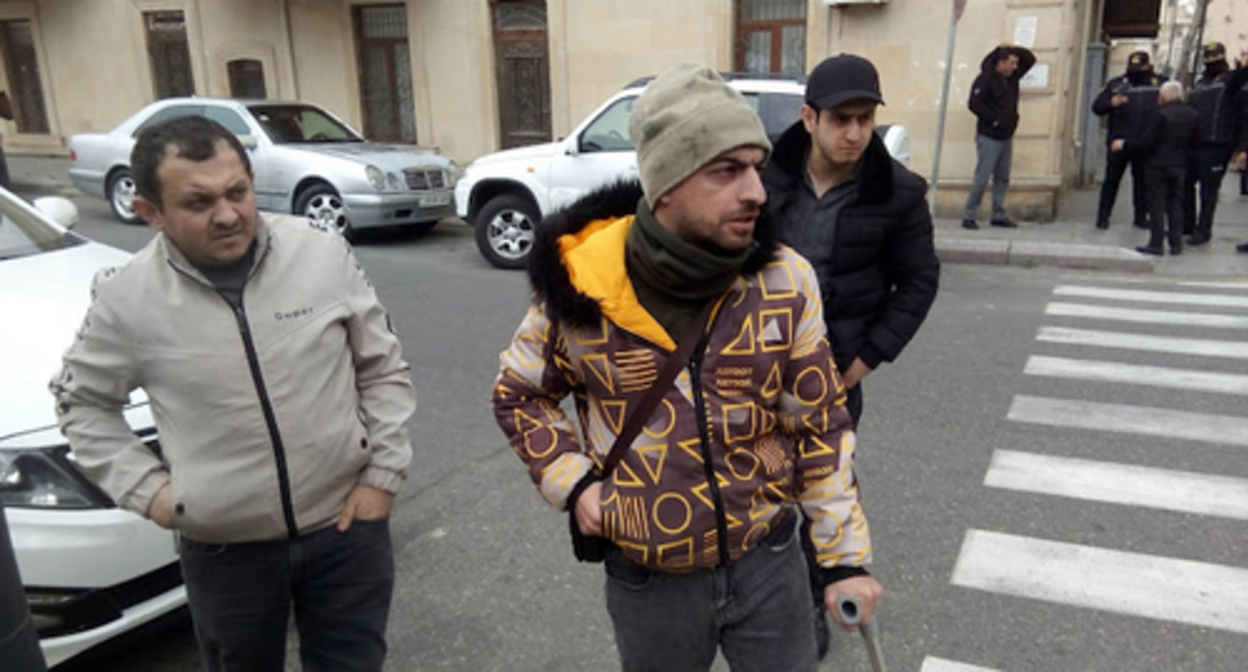 Veterans of the Karabakh war hold a protest action in front of the building of the Prosecutor General's Office of Azerbaijan. Photo by Kamal Ali for the Caucasian Knot