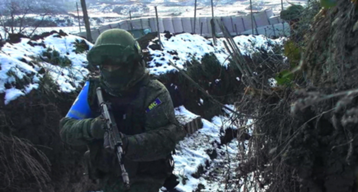 A peacemaker in Nagorno-Karabakh. Photo by the press service of the Ministry of Defence of Russia https://mil.ru/russian_peacekeeping_forces/news/more.htm?id=12404352@egNews