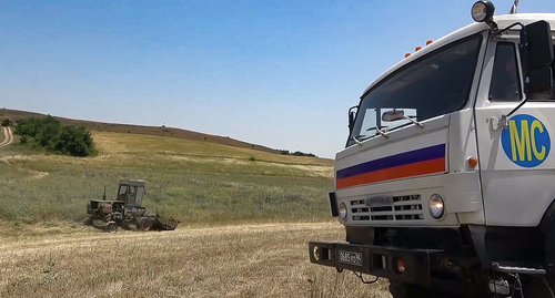 Russian peacekeepers’ vehicle in Nagorno-Karabakh. Photo: press service of the Ministry of Defence of Russia, https://mil.ru/russian_peacekeeping_forces/media/photo/gallery.htm?id=95765@cmsPhotoGallery