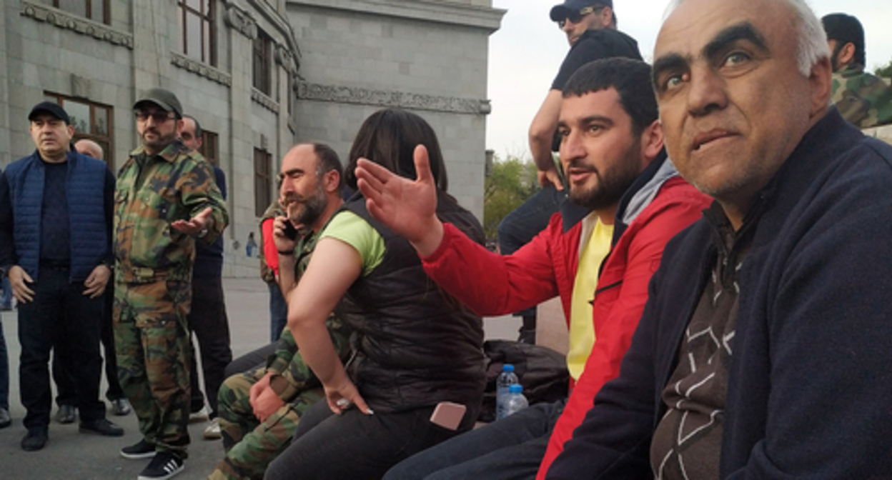 The participants of a protest action in Yerevan. Photo by Armine Martirosyan for the "Caucasian Knot"