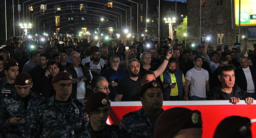 Participants of a protest march in Yerevan, April 28, 2022. Photo by Tigran Petrosyan for the Caucasian Knot