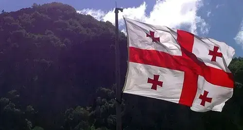 The flag of Georgia. Photo by Akhmed Aldebirov for the "Caucasian Knot"